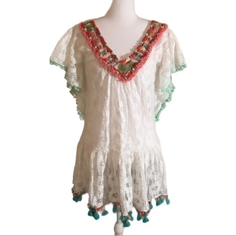 Antica Santoria by Giacomo Cirque boho lace swimsuit cover up dress
